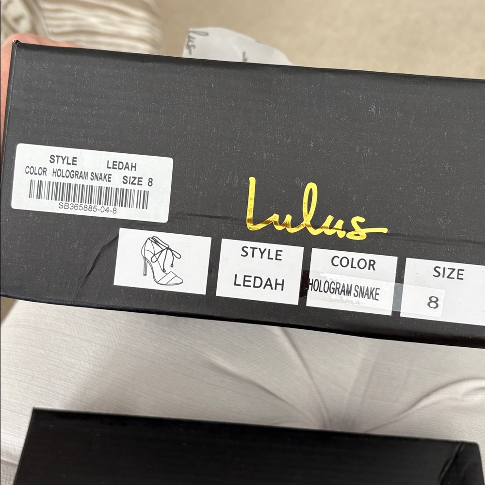 LULUS Ledah Hologram Snake Lace-Up Heels - Picture 8 of 11